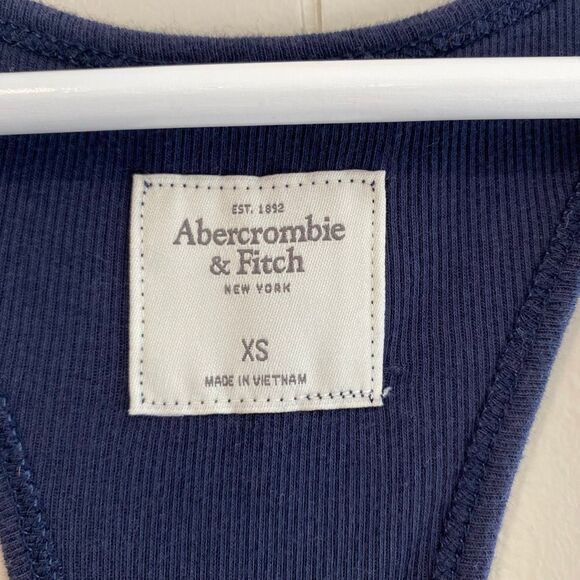 Abercrombie & Fitch Navy Ribbed Racerback Tank | Classic Stretch Cami XS NWT - Picture 3 of 5